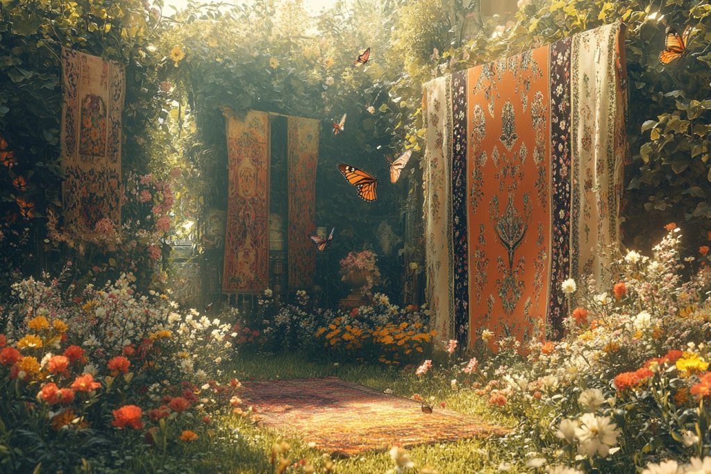 Effet papillon : quand les motifs bohèmes prennent vie dans un jardin fleuri