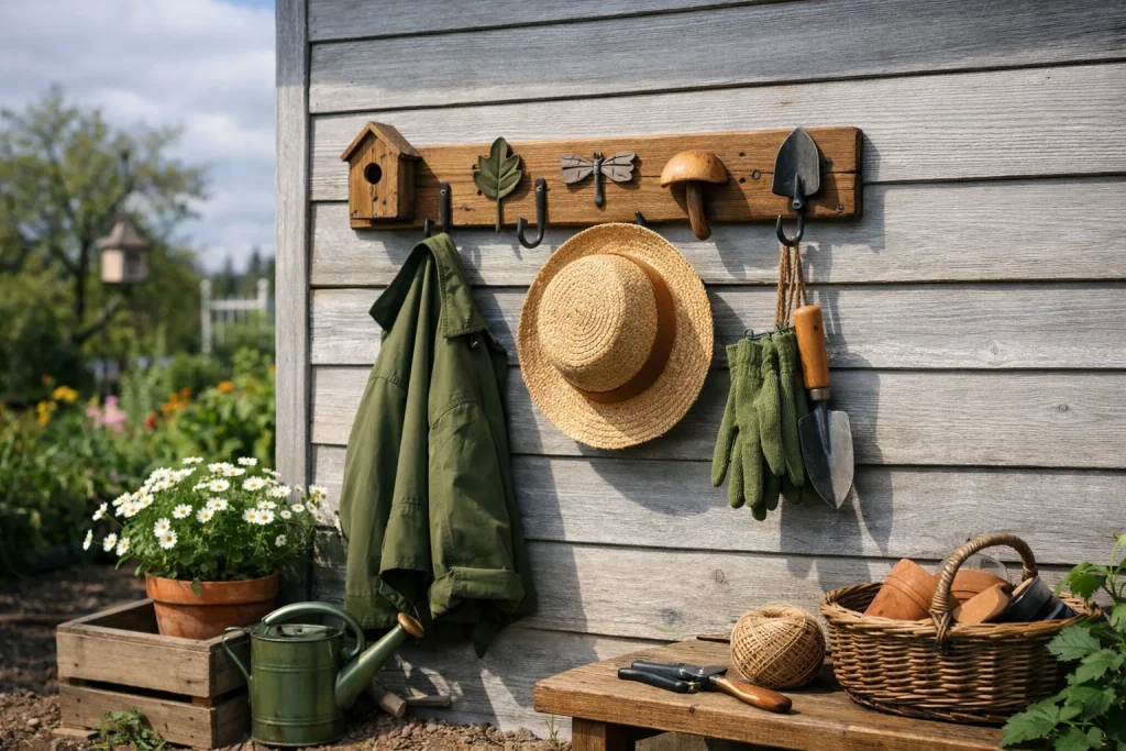 Entrée nature : opter pour un portemanteau mural en bois pour une déco inspirée du jardin